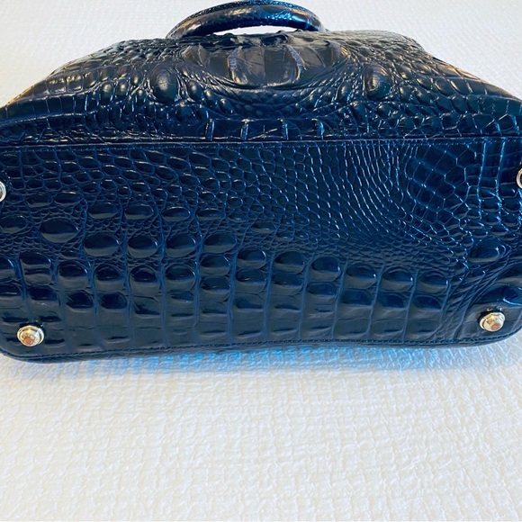 Brahmin Duxbury Crossbody Satchel. Cobalt Blue Melbourn, Croc-Embossed. - Picture 13 of 16